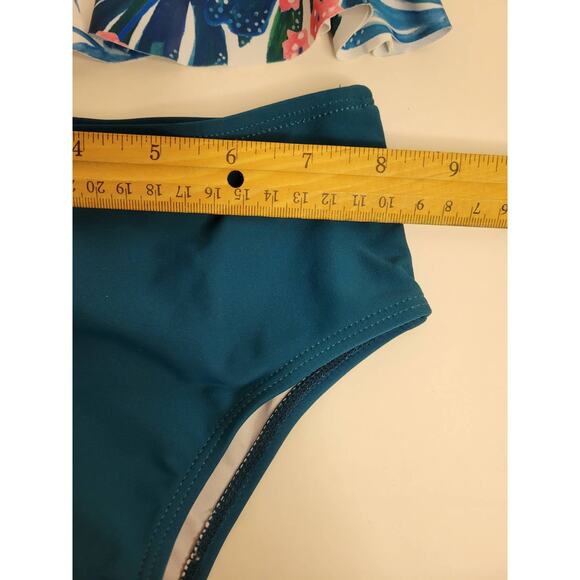 Toddler Girls Swimsuit Floral High Waist Bathing Suit Falbala Bikini Swimwear 2T - Picture 10 of 12